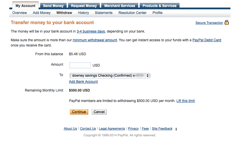 how do you withdraw your paypal balance